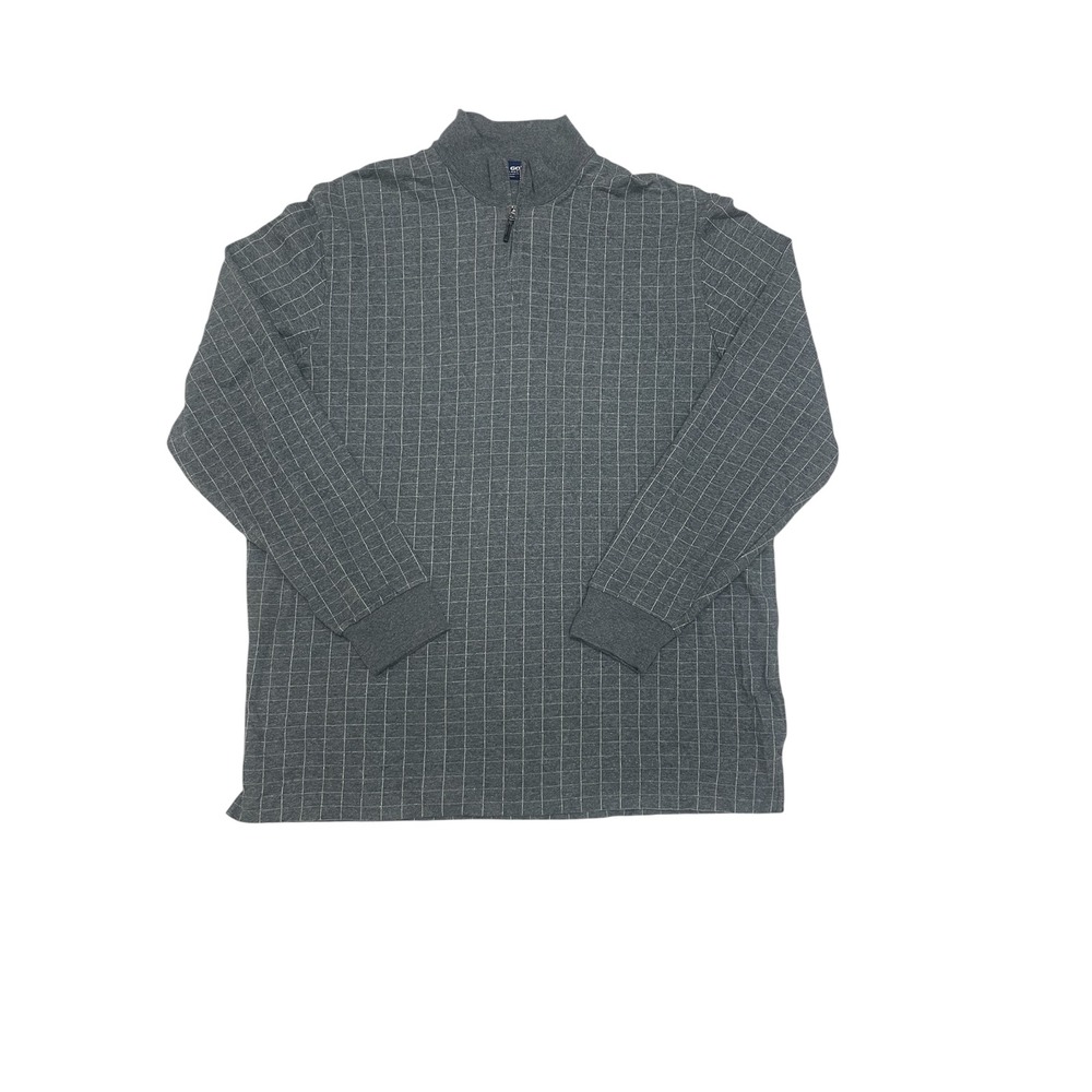 Polo Golf Ralph Lauren Long Sleeve Shirt XL Gray Plaid Quarter‎ Zip Mock Neck